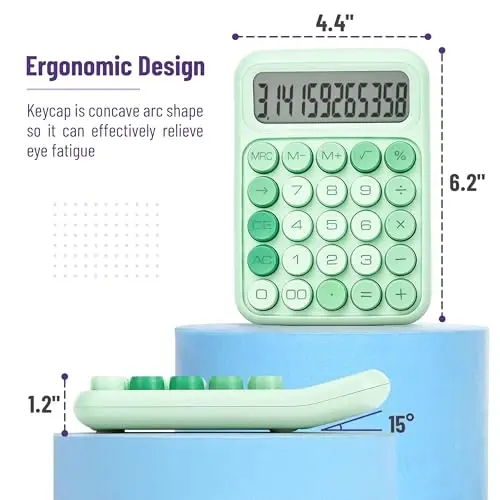 Mr. Pen- Mechanical Switch Calculator, 12 Digits, Large LCD Display, Green Calculator Big Buttons - MR. PEN (1)