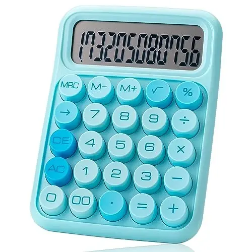 Mr. Pen - Mexanik Kalit Kalkulyatori, 12 Raqamli, Katta LCD Displey, Moviy Kalkulyator Katta Tugmalar - 1