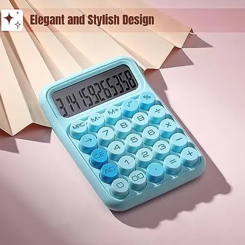 Mr. Pen - Mexanik Kalit Kalkulyatori, 12 Raqamli, Katta LCD Displey, Moviy Kalkulyator Katta Tugmalar - 4