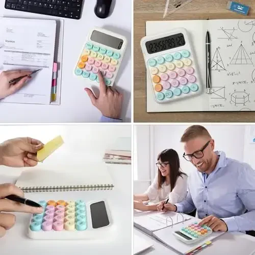 Mr. Pen- Mexanik Kalit Kalkulyatori, 12 Raqamli, Katta LCD Displey, Rangli Kalkulyator Katta Tugmalar - 7