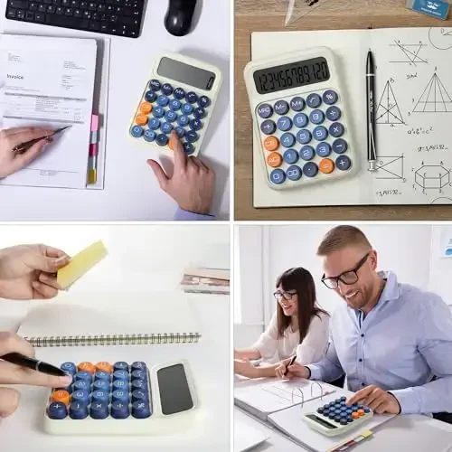 Mr. Pen - Mexanik kalit kalkulyatori, 12 xonali, Katta LCD displey, Rangli kalkulyator Katta tugmalar, Mexanik kalkulyator, Kalkulyatorlar Stol kalkulyatori, Chiroyli kalkulyator, Estetik kalkulyator - 7
