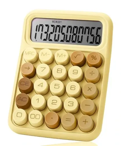 Mr. Pen - Mexanik kalitli kalkulyator, 12 xonali, Katta LCD displey, Qumli sohili, Mexanik kalkulyator Katta tugmalar - MR. PEN