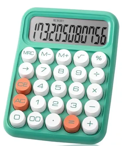 Mr. Pen - Mexanik kalitli kalkulyator, 12 xonali, katta LCD displey, tuproqli yashil kalkulyator katta tugmalar - MR. PEN