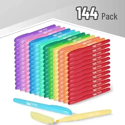 Mr. Pen - Pastel Highlighters, 144 Pack, Assorted Colors, Fast Dry, Bulk Highlighter Pastel, Set, Bible Journaling Highlighter, Marker - MR. PEN (1)