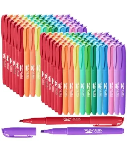Mr. Pen - Pastel Highlighters, 144 Pack, Assorted Colors, Fast Dry, Bulk Highlighter Pastel, Set, Bible Journaling Highlighter, Marker - 1