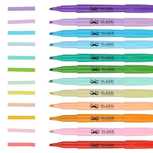 Mr. Pen- Pastel Highlighters, 144 Pack, Assorted Colors, Fast Dry, Bulk Highlighter Pastel, Set, Bible Journaling Highlighter, Marker - 6