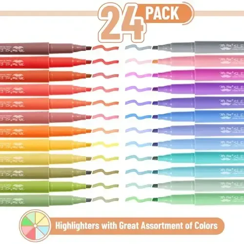 Mr. Pen- Pastel Highlighters, 24 Pack, Chisel Tip, Colorful, Cute Highlighters Assorted Colors, Quick Drying, Smear Resistant - MR. PEN (1)