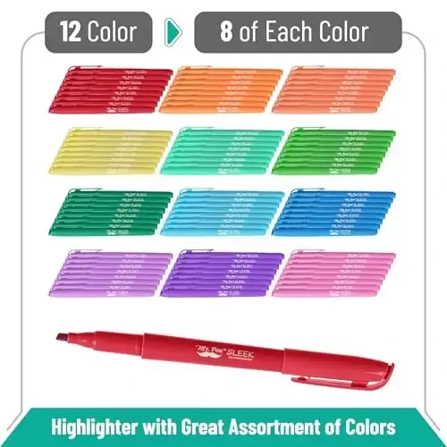 Mr. Pen - Pastel Highlighters, 96 Pack, Assorted Colors, Fast Dry, Bulk Highlighter Pastel, Set, Bible Journaling Highlighter, Marker, Colored School Supplies - 3