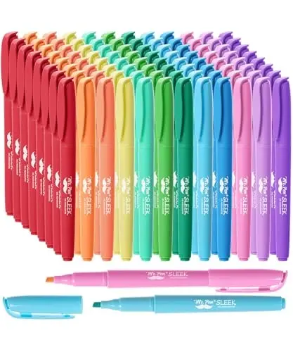 Mr. Pen- Pastel Highlighters, 96 Pack, Assorted Colors, Fast Dry, Bulk Highlighter Pastel, Set, Bible Journaling Highlighter, Marker, Colored School Supplies - 1
