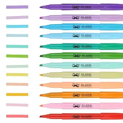 Mr. Pen- Pastel Highlighters, 144 Pack, Assorted Colors, Fast Dry, Bulk Highlighter Pastel, Set, Bible Journaling Highlighter, Marker - 6