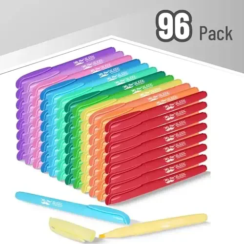 Mr. Pen- Pastel Highlighters, 96 Pack, Assorted Colors, Fast Dry, Bulk Highlighter Pastel, Set, Bible Journaling Highlighter, Marker, Colored School Supplies - MR. PEN (1)