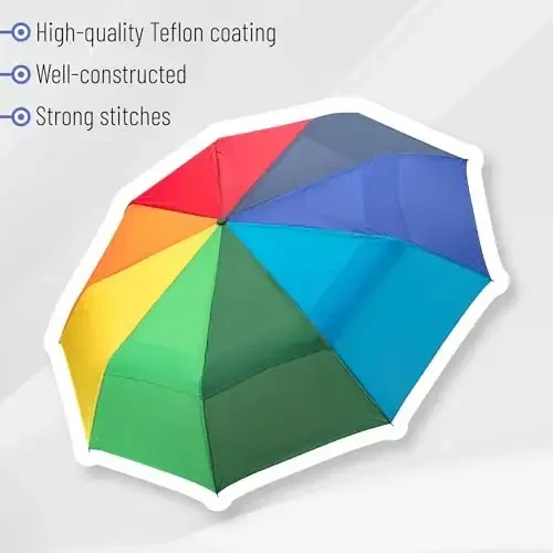 Mr. Pen Rainbow Ray Travel Umbrella, Windproof, Automatic, Compact, 42 Inch Canopy, Fiberglass Shaft, Aluminum Frame - 5