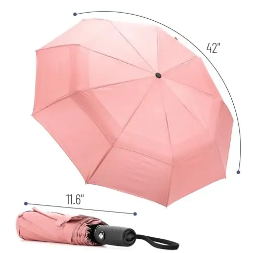 Mr. Pen- Windproof Travel Umbrella, Small Water-Resistant Automatic Folding Umbrella for Rain and Sun, Light, Compact and Portable for Women & Men, Fits Car & Backpack - MR. (1)