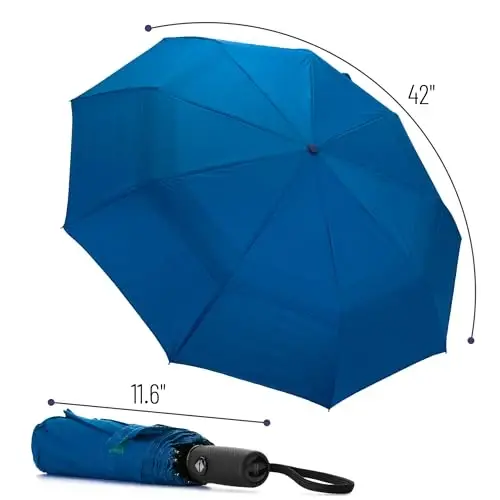 Mr. Pen- Windproof Travel Umbrella, Small Water-Resistant Automatic Folding Umbrella for Rain and Sun, Light, Compact and Portable for Women & Men, Fits Car & Backpack - 2