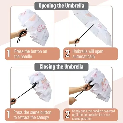 Mr. Pen- Windproof Travel Umbrella, Small Water-Resistant Automatic Folding Umbrella for Rain and Sun, Light, Compact and Portable for Women & Men, Fits Car & Backpack - 4