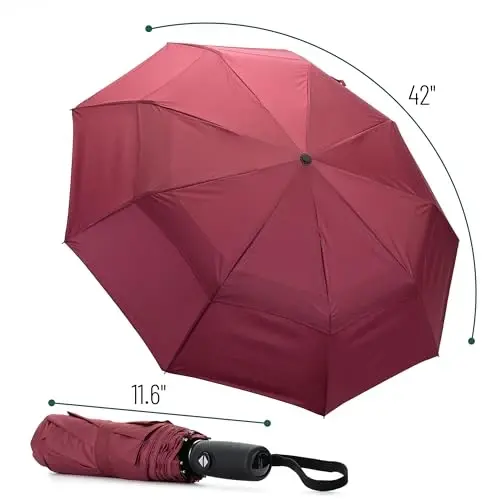 Mr. Pen- Windproof Travel Umbrella, Small Water-Resistant Automatic Folding Umbrella for Rain and Sun, Light, Compact and Portable for Women & Men, Fits Car & Backpack - 2