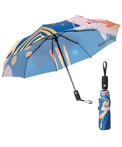 Mr. Pen- Windproof Travel Umbrella, Small Water-Resistant Automatic Folding Umbrella for Rain and Sun, Light, Compact and Portable for Women & Men, Fits Car & Backpack - MR.