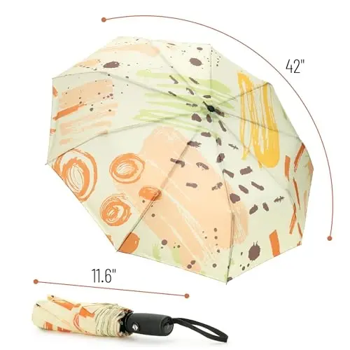 Mr. Pen- Windproof Travel Umbrella, Small Water-Resistant Automatic Folding Umbrella for Rain and Sun, Light, Compact and Portable for Women & Men, Fits Car & Backpack - MR. (1)