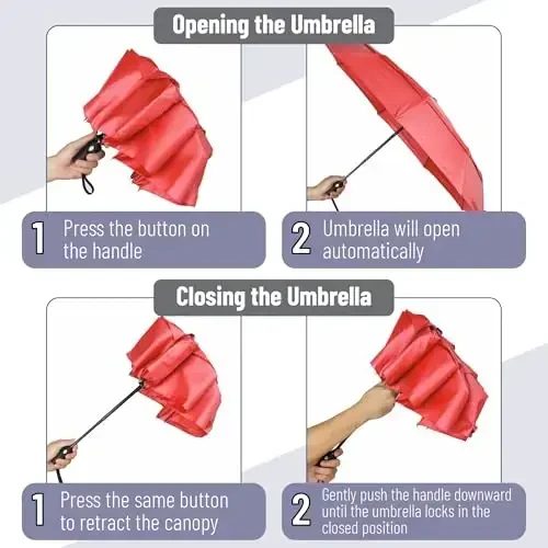 Mr. Pen- Windproof Travel Umbrella, Automatic Umbrellas for Rain, Compact - 3