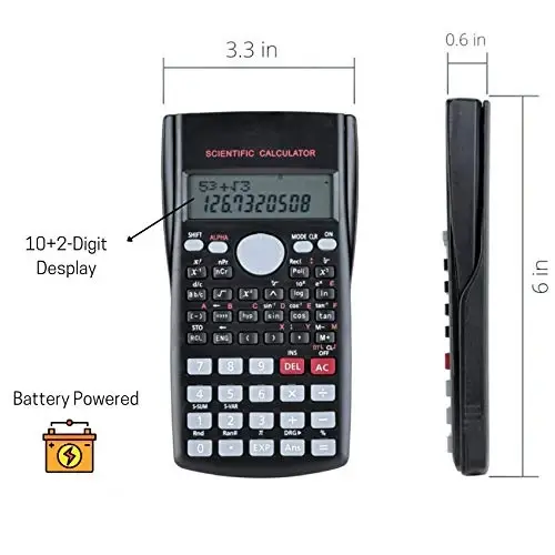 Mr. Pen Scientific 2 Line Calculator - Fraction & College Math Calculator for Students & Engineers, Back to School Supplies (Pack of 2) - 3