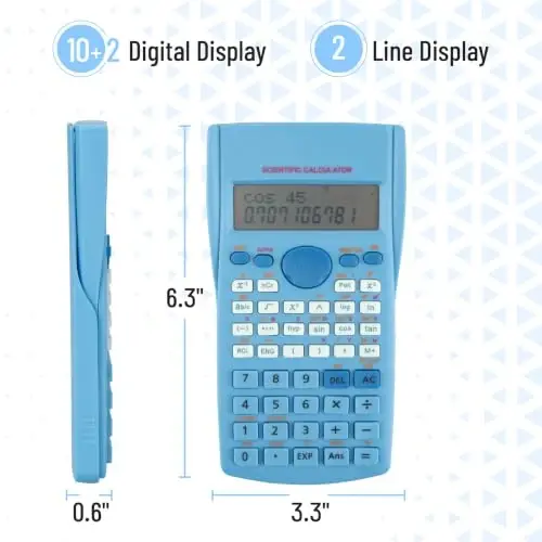 Mr. Pen- Scientific Calculators, Blue, 2 Line Display, Fraction and Statistics Calculator for School, College and High School - 3