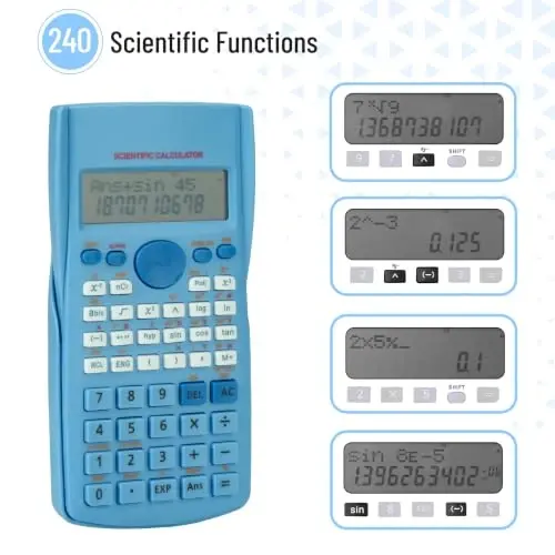 Mr. Pen- Scientific Calculators, Blue, 2 Line Display, Fraction and Statistics Calculator for School, College and High School - 4