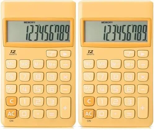 Mr. Pen- Standard Function Calculator, 12 Digits, Small Calculator, Orange (Pack of 2) - 1