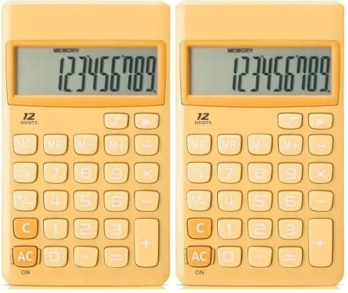 Mr. Pen- Standard Function Calculator, 12 Digits, Small Calculator, Orange (Pack of 2) 