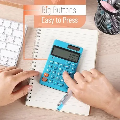 Mr. Pen- Standard Function Calculator, 12 Digits, Small Calculator, Solar Calculator, Pocket Calculator, Simple Calculator, Basic Office Calculators, Solar Handheld Calculator, Standard Calculator - 6