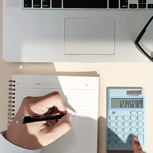 Mr. Pen- Standard Function Calculator, 12 Digits, Small Light Blue Solar Pocket Calculator, Simple Basic Office Handheld - 3