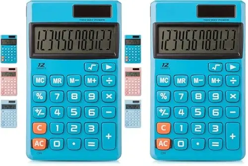 Mr. Pen- Standard Function Calculator, 12 Digits, Solar Calculator, Basic Office Calculators (Pack of 2) 