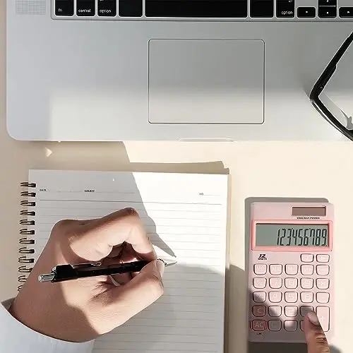 Mr. Pen - Standard Function Solar Calculator, 12 Digits, Light Pink, Pocket Size - 3