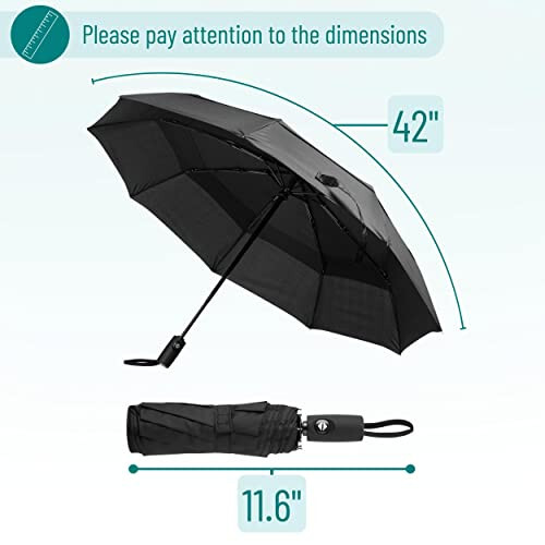 Mr. Pen - Windproof Travel Umbrella, Automatic Umbrellas for Rain, Compact Umbrella, Travel Umbrella Compact, Windproof Umbrella - 2