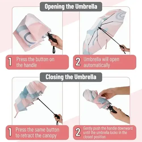 Mr. Pen- Windproof Travel Umbrella, Automatic Umbrellas for Rain, Compact Umbrella, Travel Umbrella Compact, Windproof Umbrella, Umbrellas for Rain Windproof, Portable Umbrella - 4