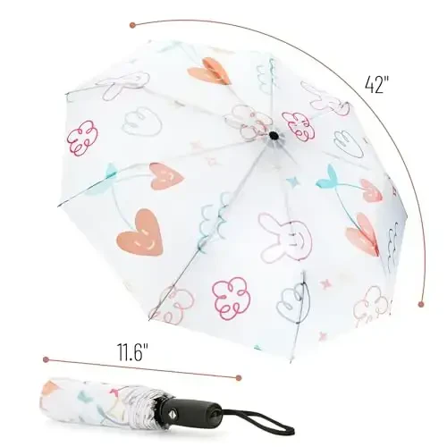 Mr. Pen- Windproof Travel Umbrella, Doodle Art, Automatic Umbrellas for Rain - 2
