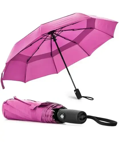 Mr. Pen- Windproof Travel Umbrella, Pink Blossom, Automatic Umbrellas for Rain, Compact Umbrella, Umbrellas for Rain Windproof 