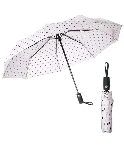 Mr. Pen- Windproof Travel Umbrella, Polka Dots, Automatic Umbrellas for Rain - 1
