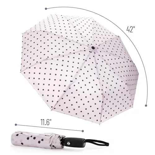 Mr. Pen- Windproof Travel Umbrella, Polka Dots, Automatic Umbrellas for Rain - 2