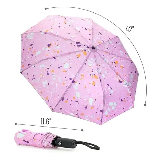 Mr. Pen- Windproof Travel Umbrella, Splatter Paint Automatic Umbrellas for Rain Windproof - MODAZONE (1)