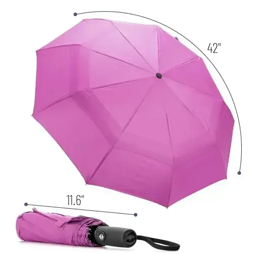 Mr. Pen- Windproof Travel Umbrella, Violet, Automatic Umbrellas for Rain, Compact Umbrella, Umbrellas for Rain Windproof - MODAZONE