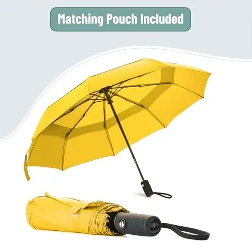 Mr. Pen Windproof Travel Umbrella - Yellow, Automatic, Compact, Rain Umbrella - 6