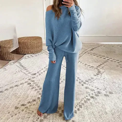 Mrat Wear for Women 2 Piece Set Solid Tracksuit Matching Jogger Pants Set Fall Outfits Two Piece Sweatsuit Sets Hooded Sweatshirts Suit Track Suit for Ladies Fall Fashion 2023 Blue S- - 5