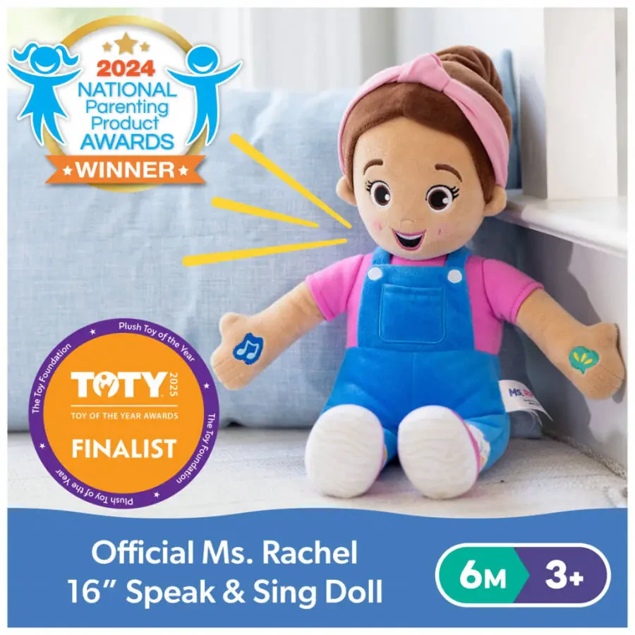 Ms. Rachel Official Speak & Sing 16-Inch Plush Doll for Ages 6 Months to 3+ Years - 3