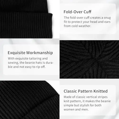 MSDC Beanies Ayollar 3 Pack, Ayollar uchun Qishki Shlyapalar Erkaklar Fleece Soğuk Havalar uchun Issiq Qoplangan, Ayollar uchun Beanie Moda Bosh Suyagi Qalpog'i - 4