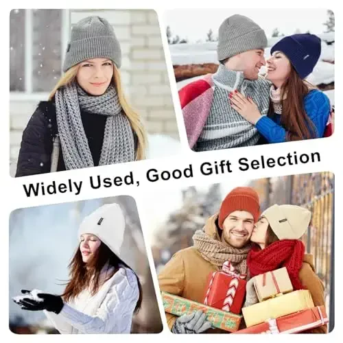 MSDC Beanies Ayollar 3 Pack, Ayollar uchun Qishki Shlyapalar Erkaklar Fleece Soğuk Havo uchun iliq, Ayollar uchun Beanie Moda Bosh Suyagi Shapka - 7