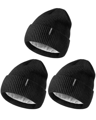 MSDC Beanies Women 3 Pack, Winter Hats for Women Men Fleece Lined Warm for Cold Weather, Beanie for Women Fashion Skull Cap - 1