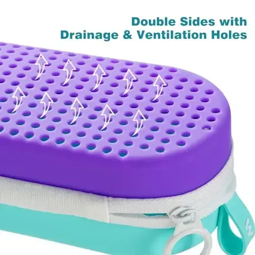 MSNATURALLY Swim Goggle Case For Swimming Goggles, Christmas Stocking Stuffers Gifts 2025, Silicone Cases with Drain Hole - 4