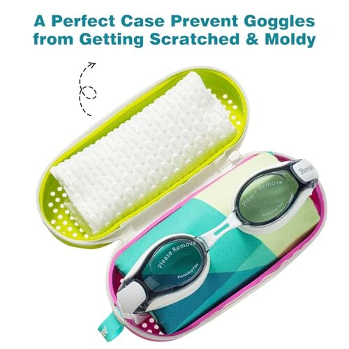MSNATURALLY Swim Goggle Case For Swimming Goggles, Silicone Protective Cases with Drain Hole for Goggles - 6