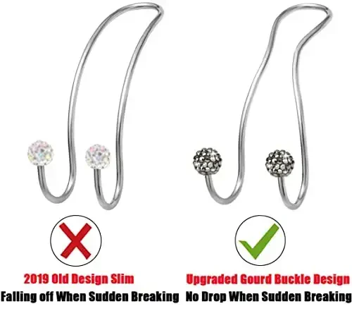 MTGOCHA Bling Purse Hook for Car Headrest, Upgraded Cute Car Seat Hooks for Bag Handbag, Durable Stainless Auto Purse Hanger Holder 2 Pack, Grey - 5