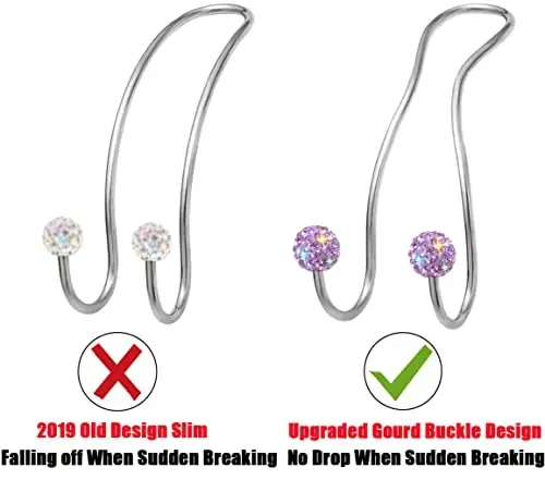 MTGOCHA Bling Purse Hook for Car Headrest, Upgraded Cute Car Seat Hooks for Bag Handbag, Durable Stainless Auto Purse Hanger Holder 2 Pack, Light Purple - 5